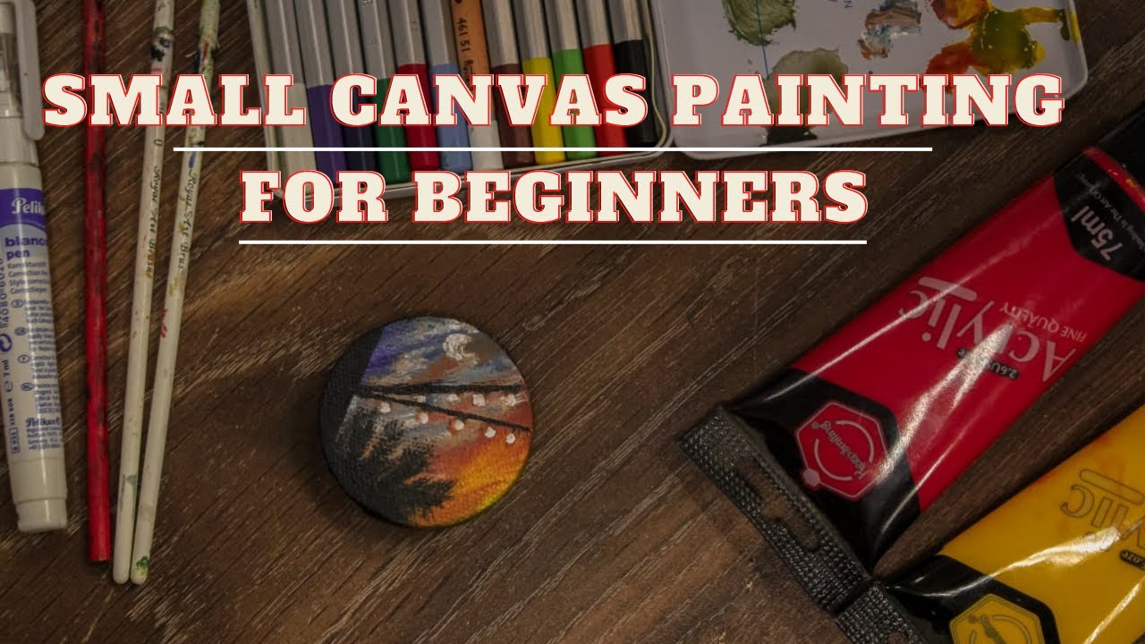 Mini Canvas painting for beginners ||  aesthetic paintings