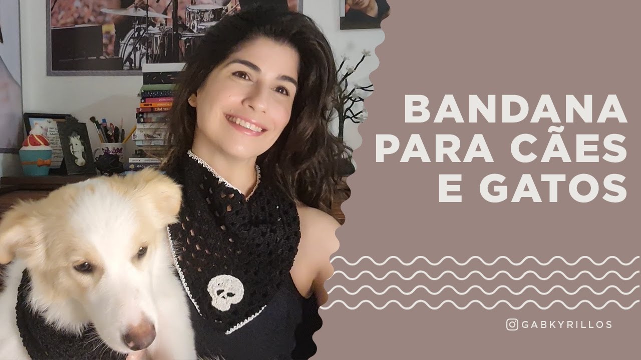 Aprenda como fazer linda bandana de crochê para o seu pet