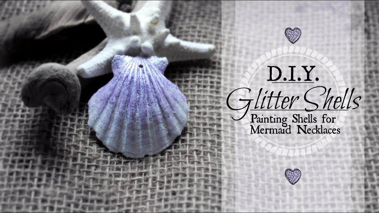 HOW TO PAINT SEASHELLS: Painting Sea Shells- Ombre WATERPROOF Mermaid Necklace | Crafts for Mermaids