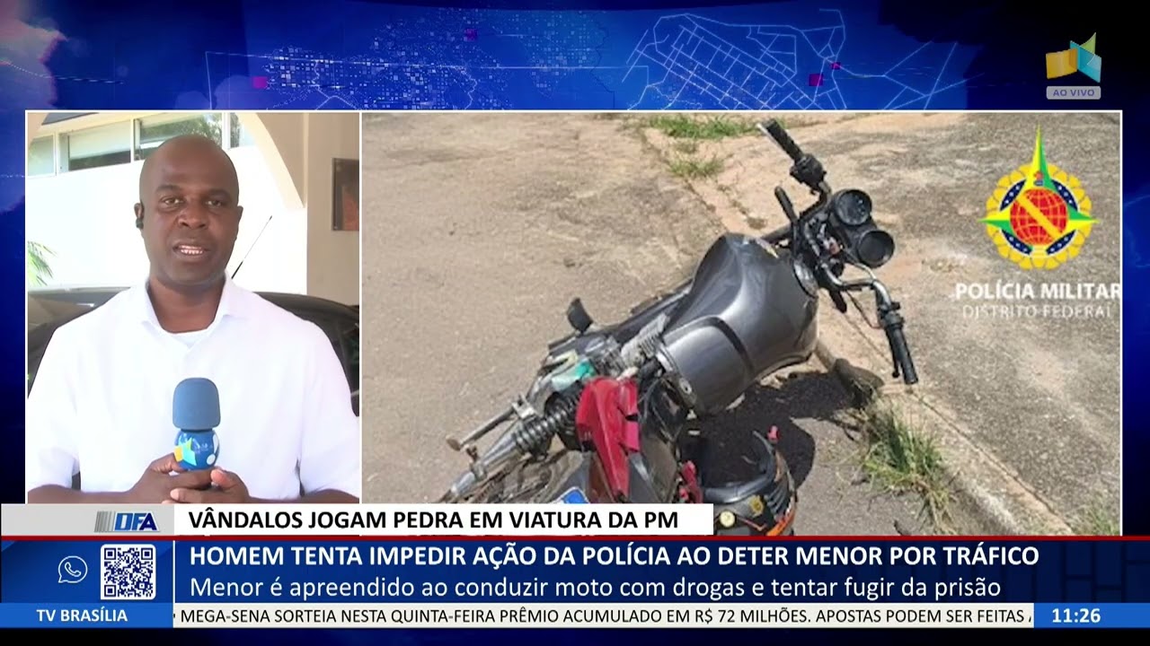 DF ALERTA - Homem tenta impedir ação da polícia ao deter menor por tráfico