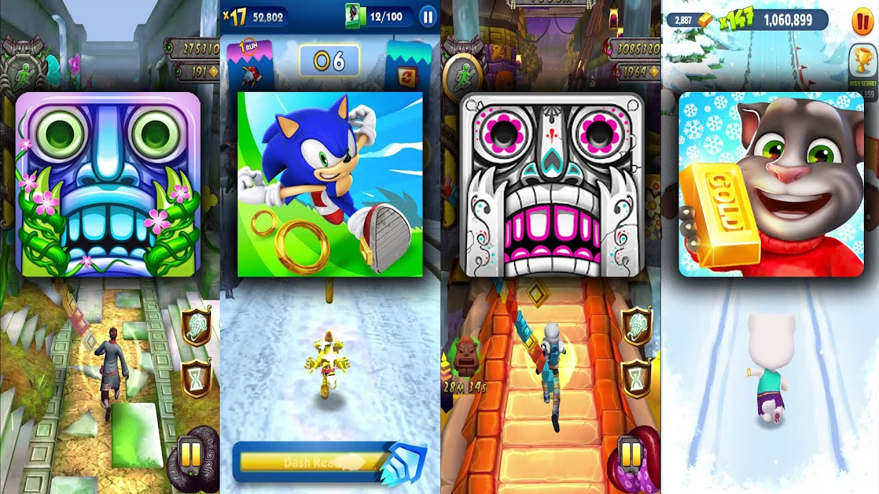 Temple Run 2 Blooming Sands Vs Sonic Dash Vs Temple Run 2 Spirits Cove Vs Talking Tom Gold Run