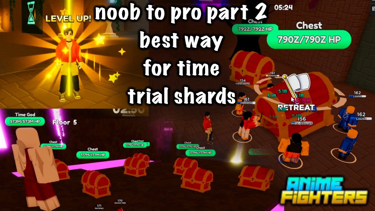 Noob To Pro Part2 / Best Way For Time Trial Shards For Noobs / Anime Fighters Simulator