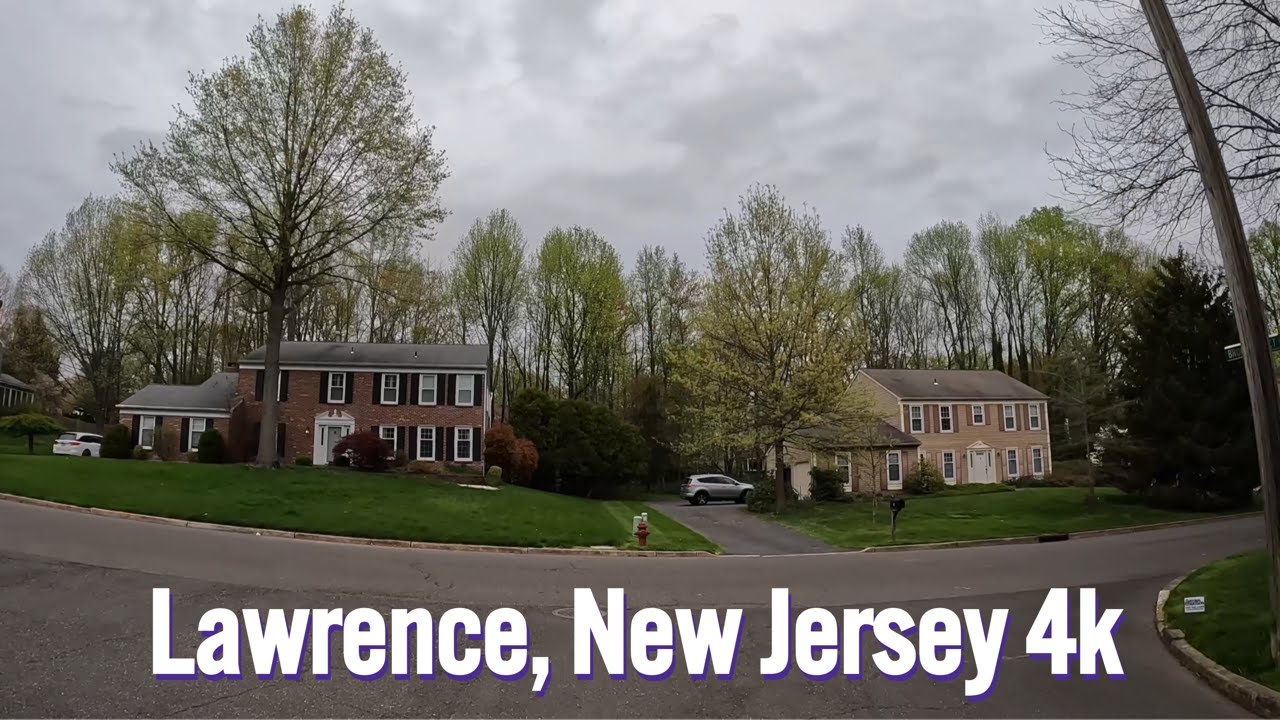 Driving in wealthy American suburbs - Lawrence, New Jersey 🇺🇸 (4k)