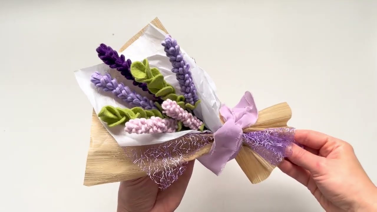How to Make Felt Flower Lavender, DIY Lavender Felt Bouquet, Beginner-Friendly Step-by-Step Tutorial