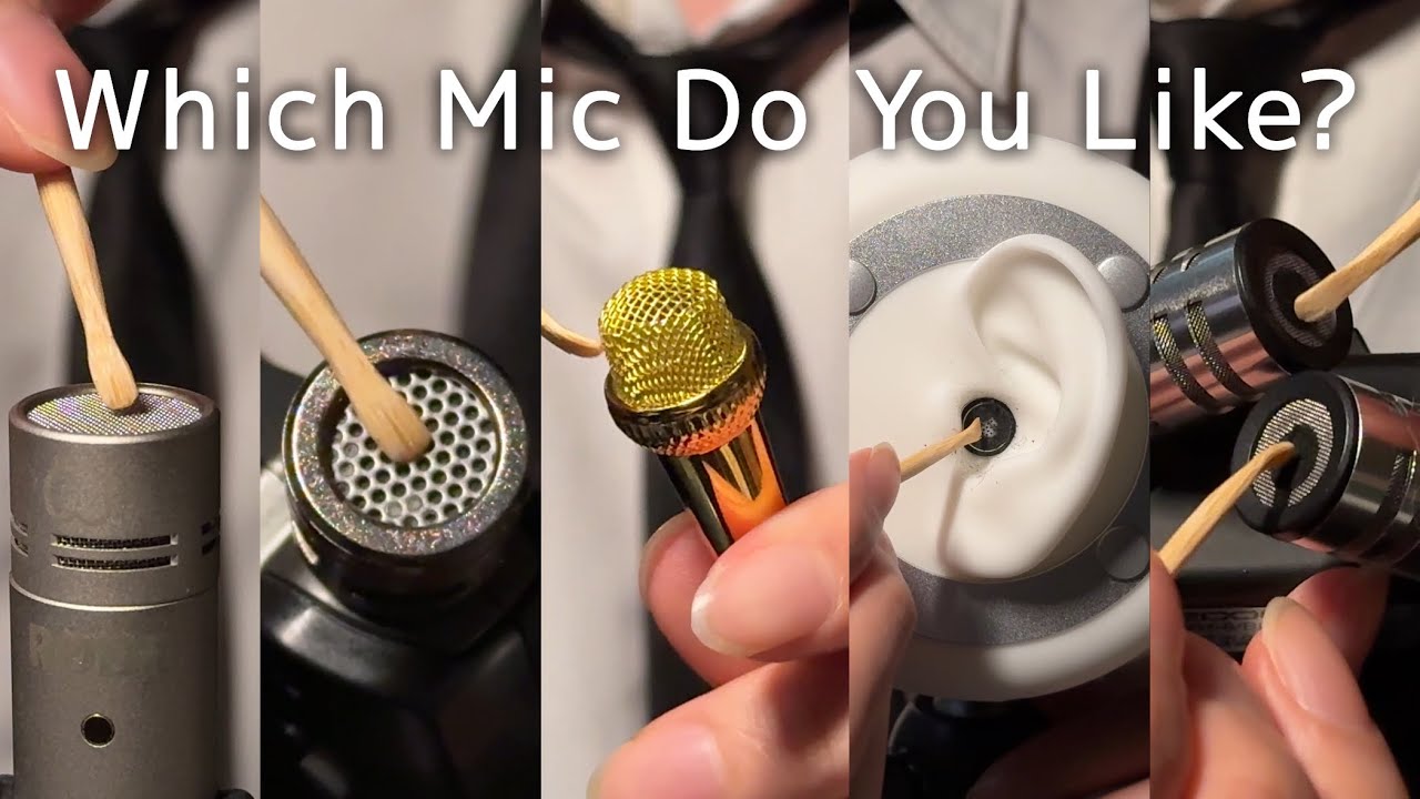 ASMR Which Mic Do You Like? 🎙️ Bamboo Ear Cleaning Comparison with 5 Mics (No Talking)