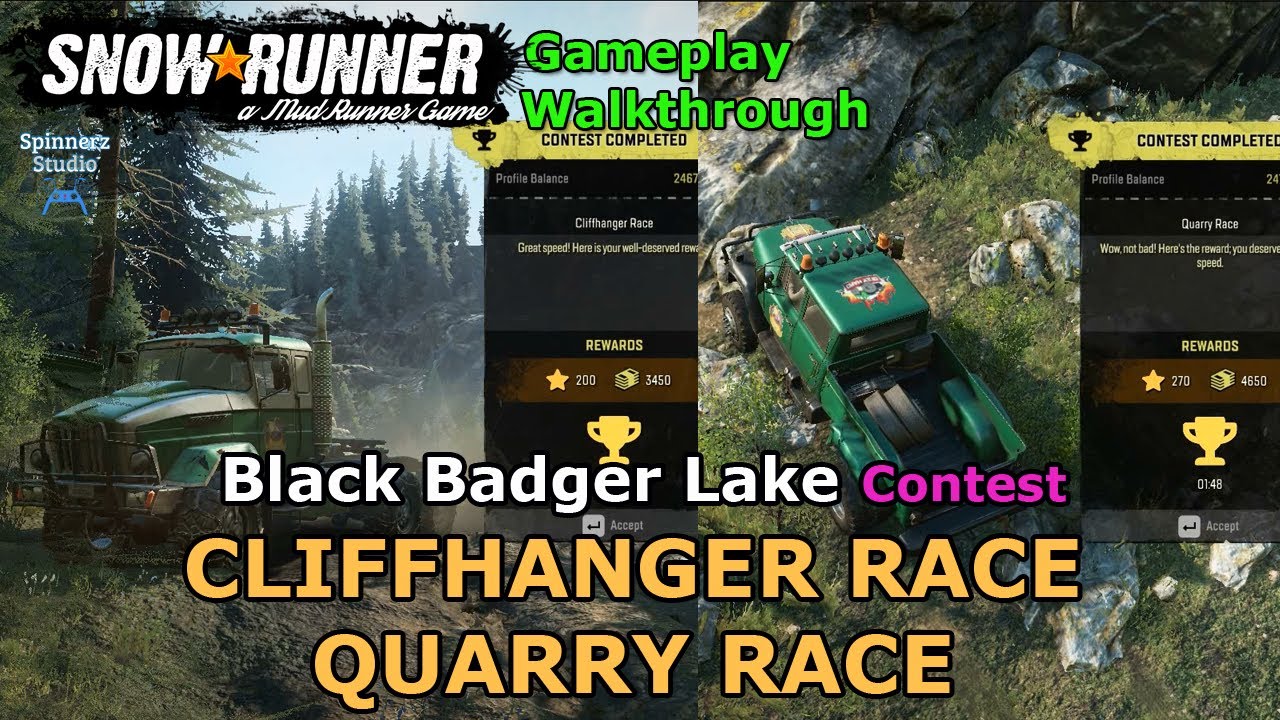 SnowRunner Contest - Cliffhanger Race | SnowRunner Contest - Quarry Race | Black Badger Lake Contest