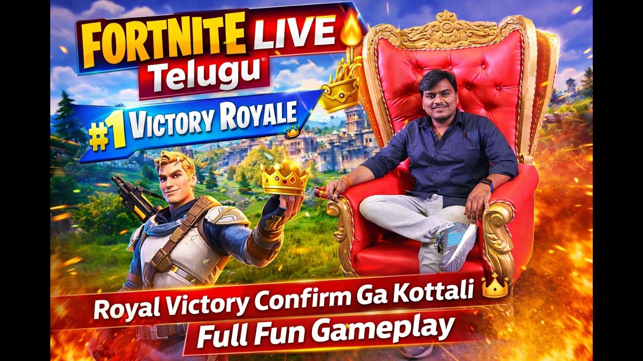 Fortnite Live Telugu 🔥 | Royal Victory Confirm Ga Kottali 👑 | Full Fun Gameplay | Gamerz Pillodu