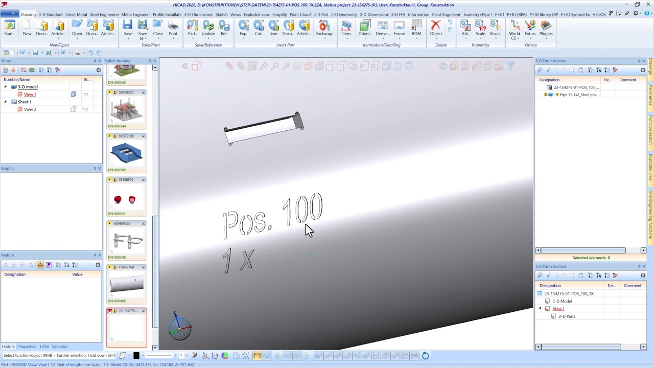 HiCAD 2026 | SP1: New Features for Modelling