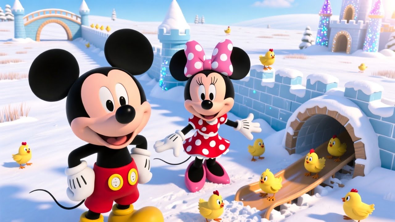 🐭🎀 Mickey & Minnie’s Sunny Snow Day with the Little Chicks! 🐣 |Fun Kids Cartoon Adventure, Music 