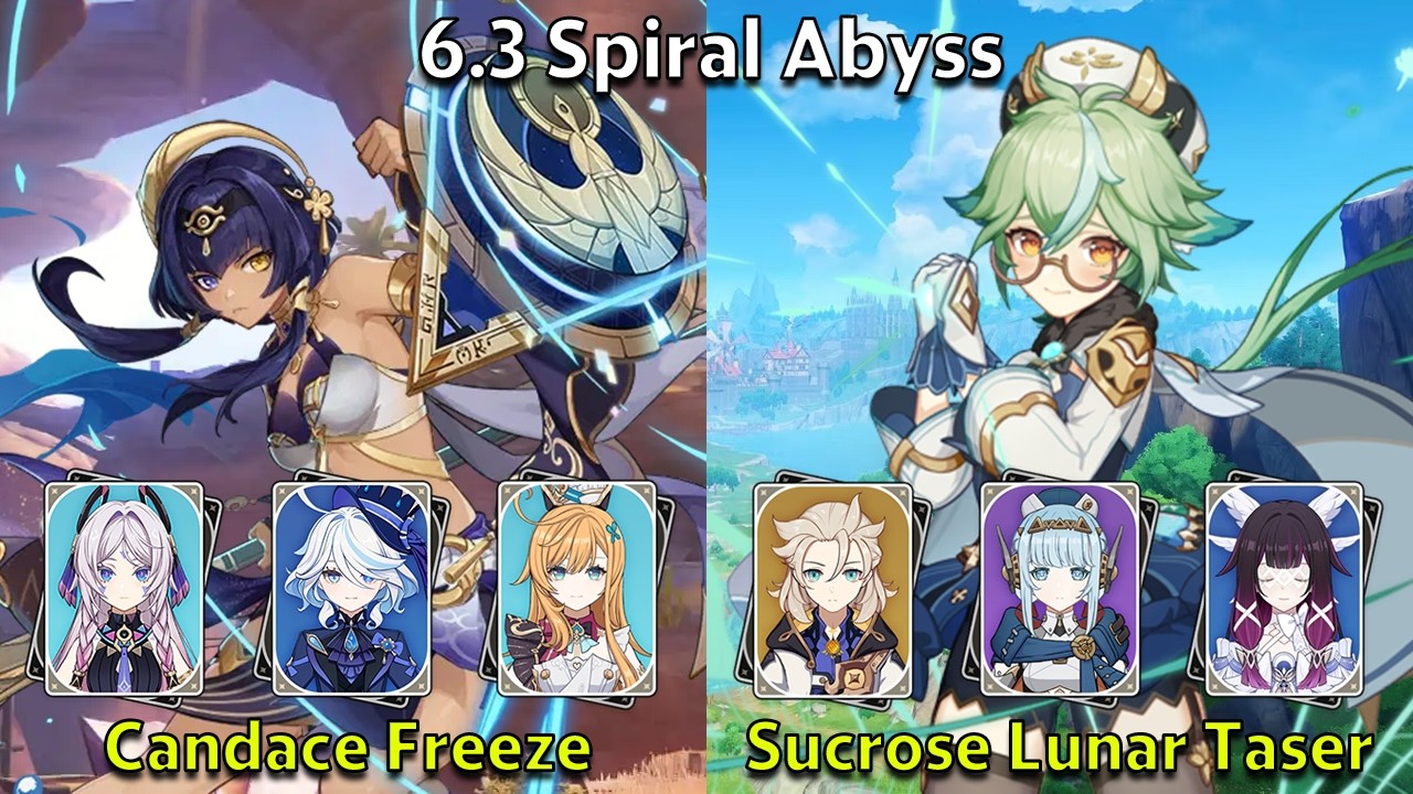 C6 Candace Freeze & C6 Sucrose Lunar Taser - Genshin Impact 6.3 Spiral Abyss Full Clear