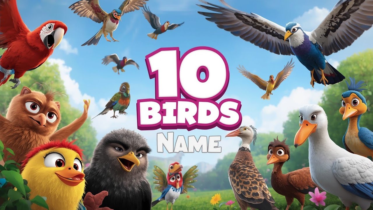 10 Birds Name in English | Learn Birds Name for Kids | Smarty Kids World 