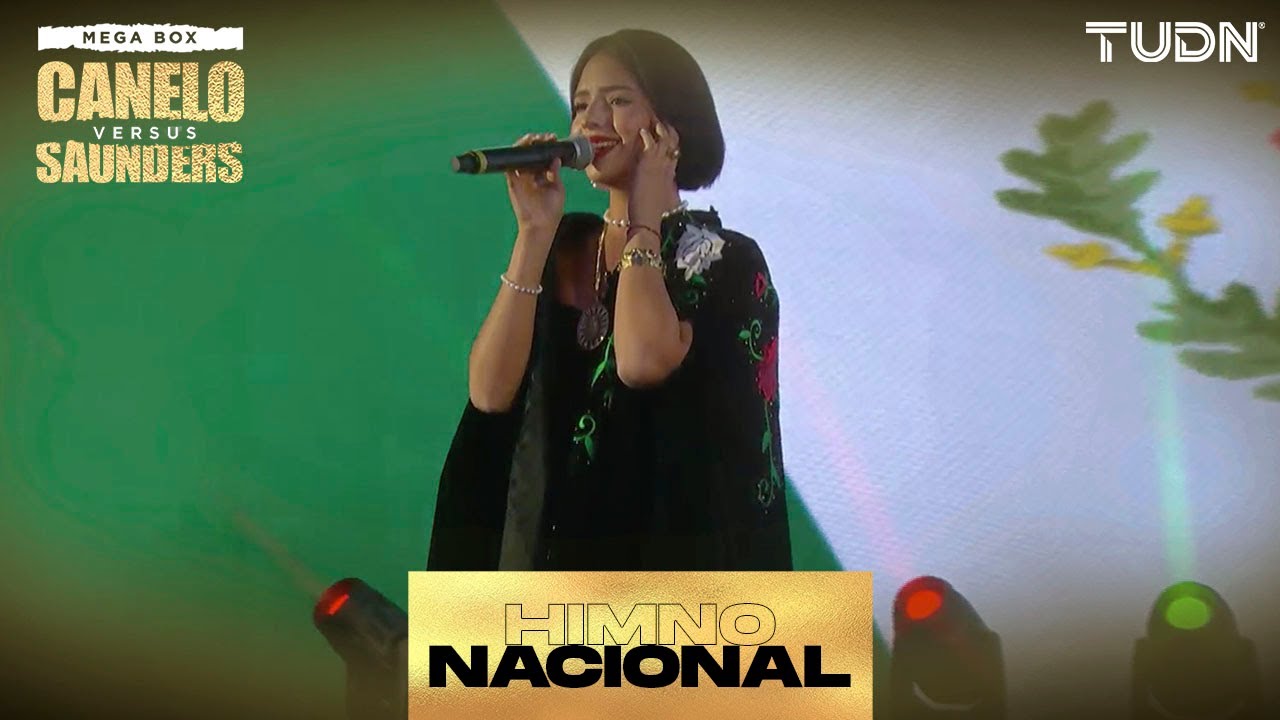 ¡Angela Aguilar entona el Himno Nacional ESPECTACULAR | ’Canelo’ vs Saunders | TUDN