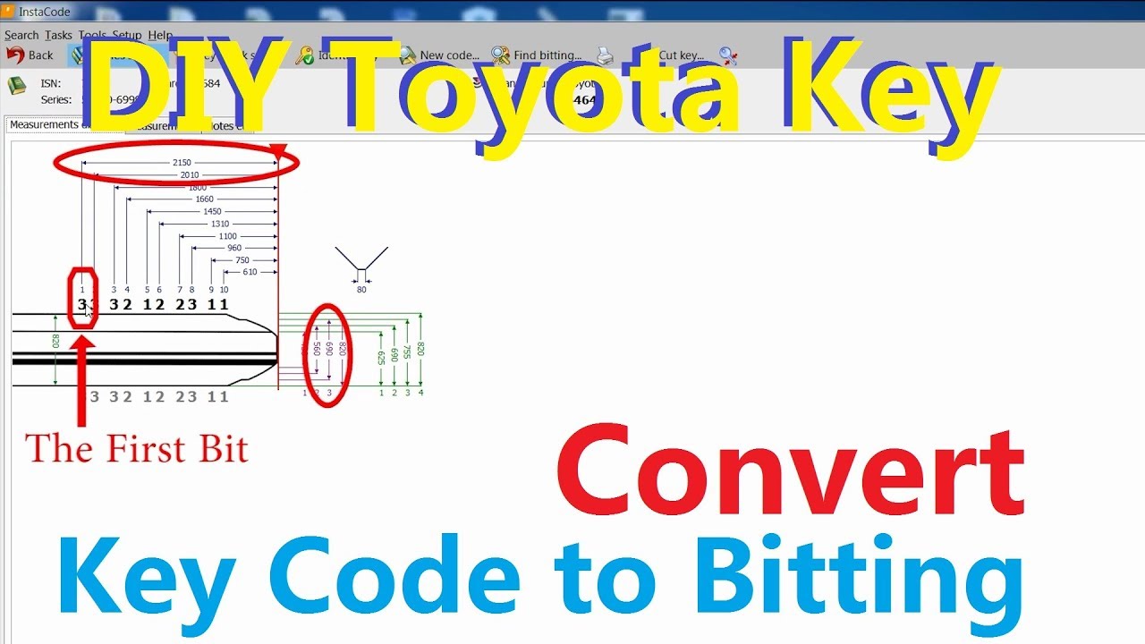 DIY Toyota Key(2/4) -How to convert Key code into Bitting