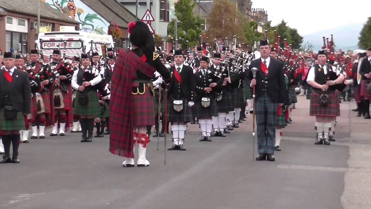Massed Pipe Band - Invergordon High Street 2015 - Fundraiser for Sandy Finlayson