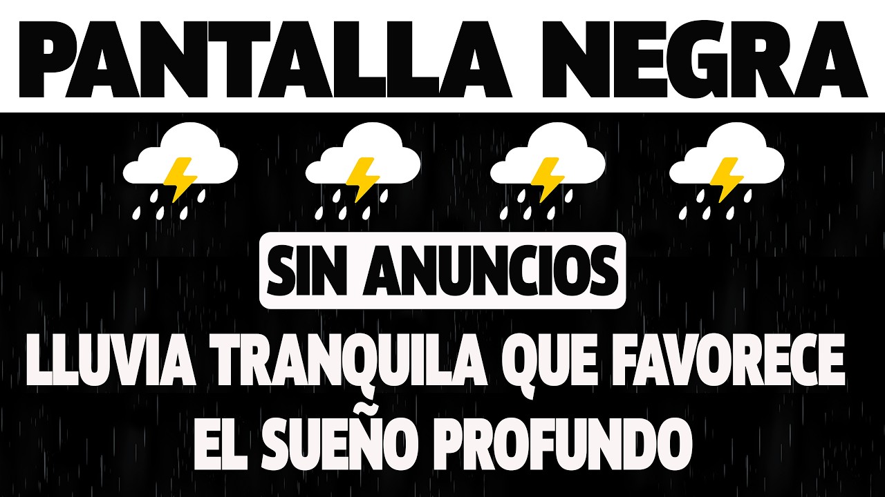 Pantalla Negra | Lluvia Constante de la Noche para Dormir Toda la Noche