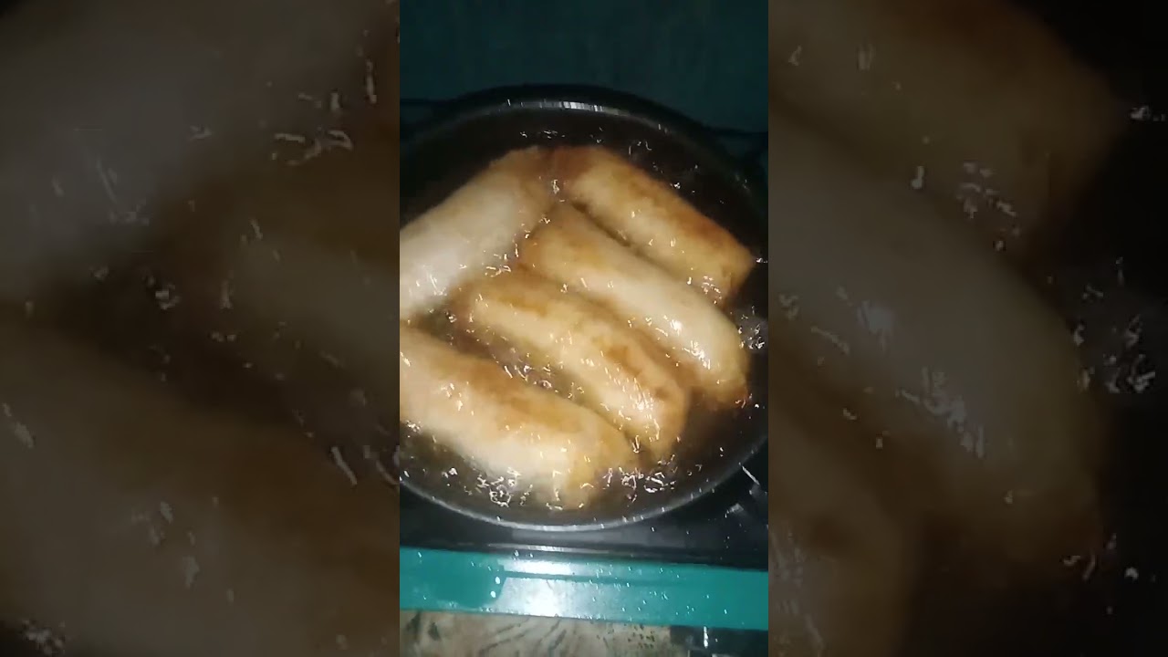 Cooking Banana Lumpia for my daughters,Ripe Bananas from the farm we harvested last week#bananas