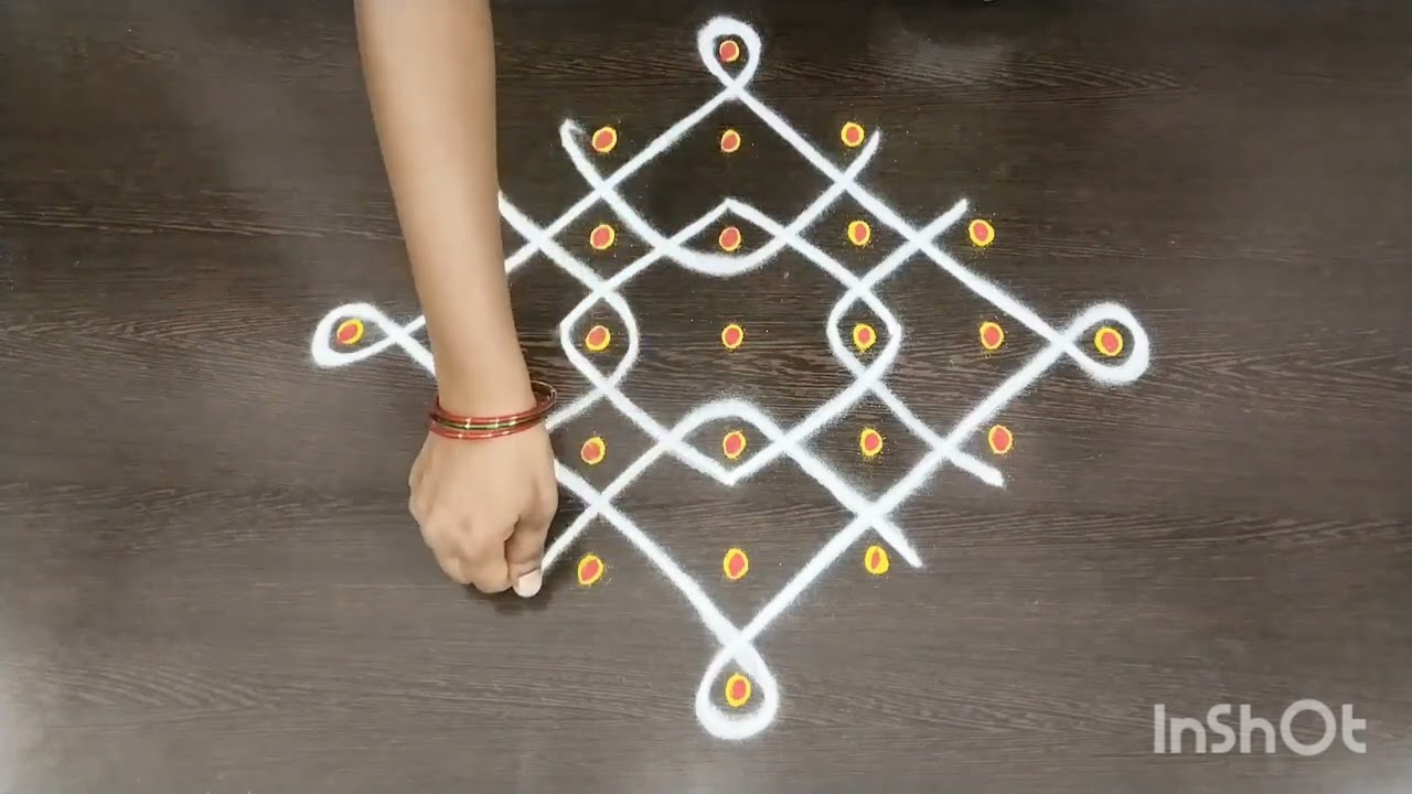 Easy 7dots sikku kolams#daliy melikala muggulu#kambi neli kolams