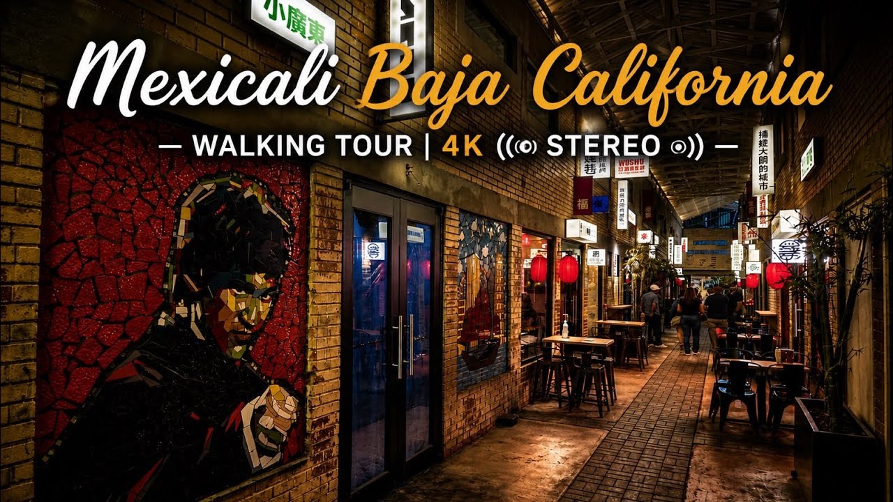 Walking Tour Mexicali 2025 | 4K + Stereo Sound | Real Street Sounds of Mexico 🇲🇽