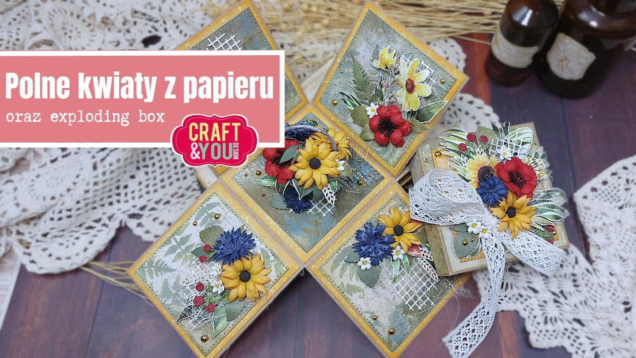 Polne kwiaty z papieru oraz exploding box - Craft&You Design - Blossom Meadow
