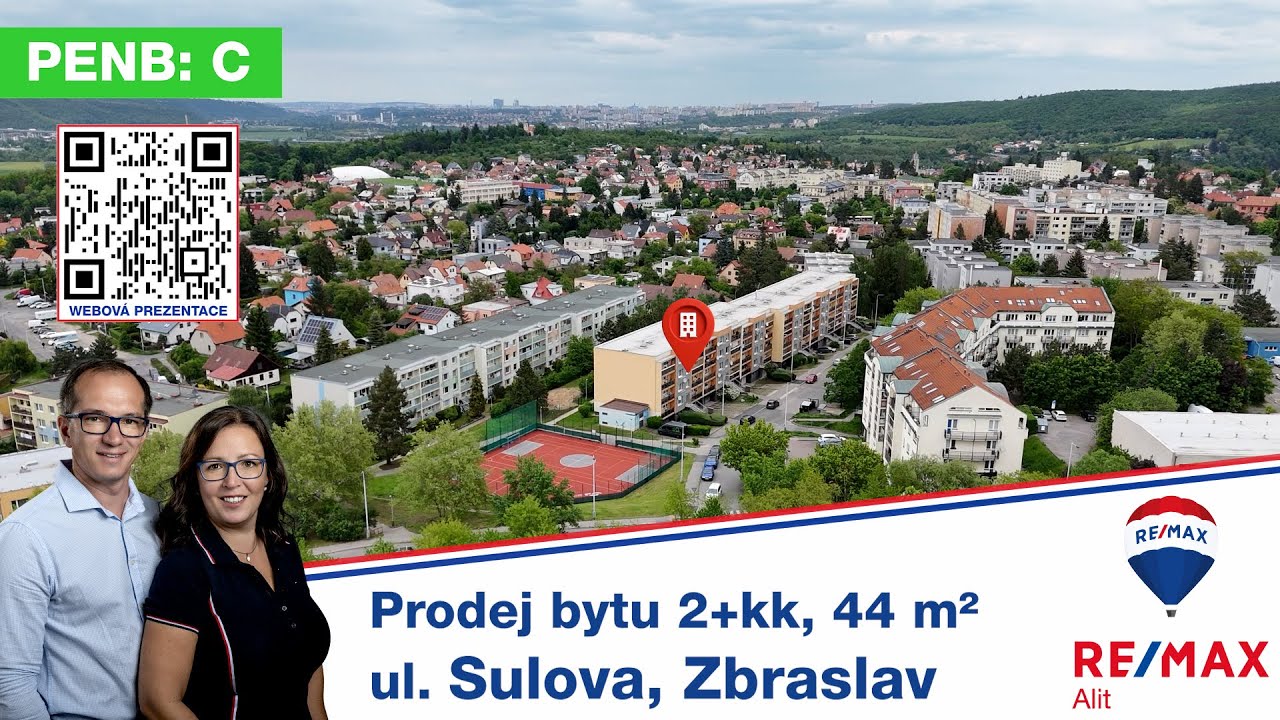 Prodej bytu 2+kk, 44 m² , Zbraslav, ulice Sulova,  RE/MAX Alit, Iveta Bydžovská