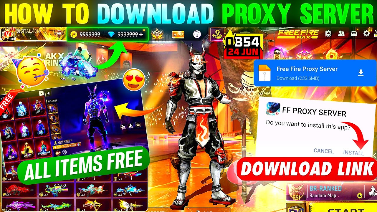 HOW TO DOWNLOAD PROXY SERVER IN FREE FIRE, HOW TO USE PROXY SERVER IN FREE FIRE, VIP PROXY SERVER