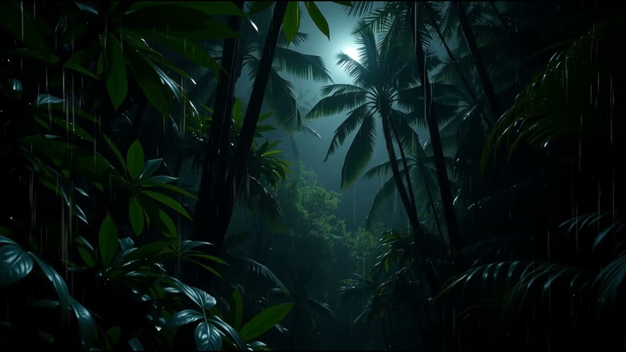 Gentle Rain in a Dark Forest | Calm Nature Sounds for Sleep