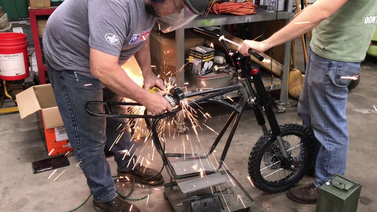 24hr Mini Bike Build Frame Stretching Part 1