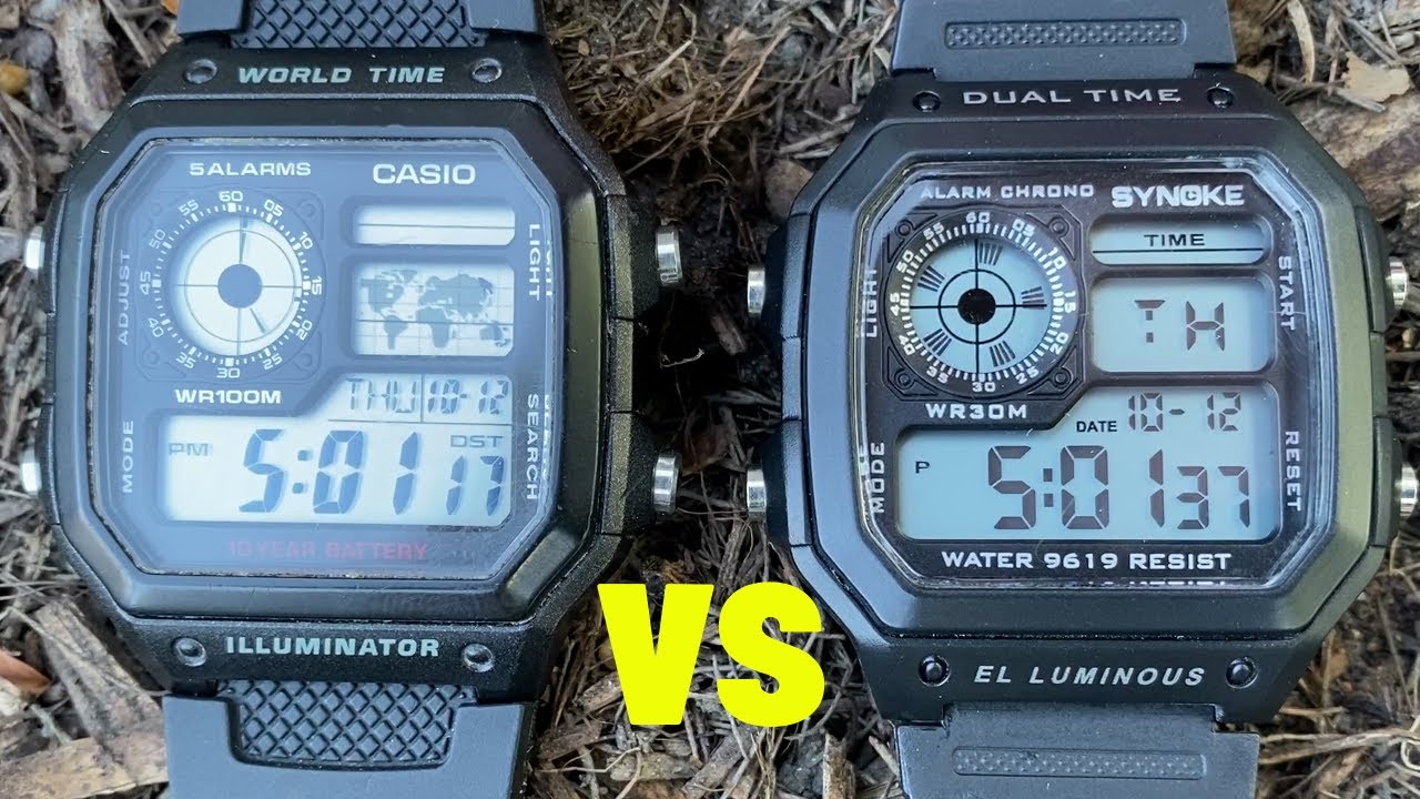 Casio AE1200 против Synoke 9619 — сравнение бюджетных цифровых часов