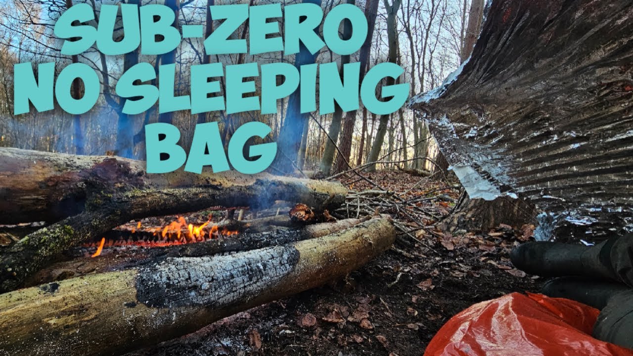 UK Winter Sub-Zero Wild Camping Survival Challenge with minimal kit & No Sleeping Bag