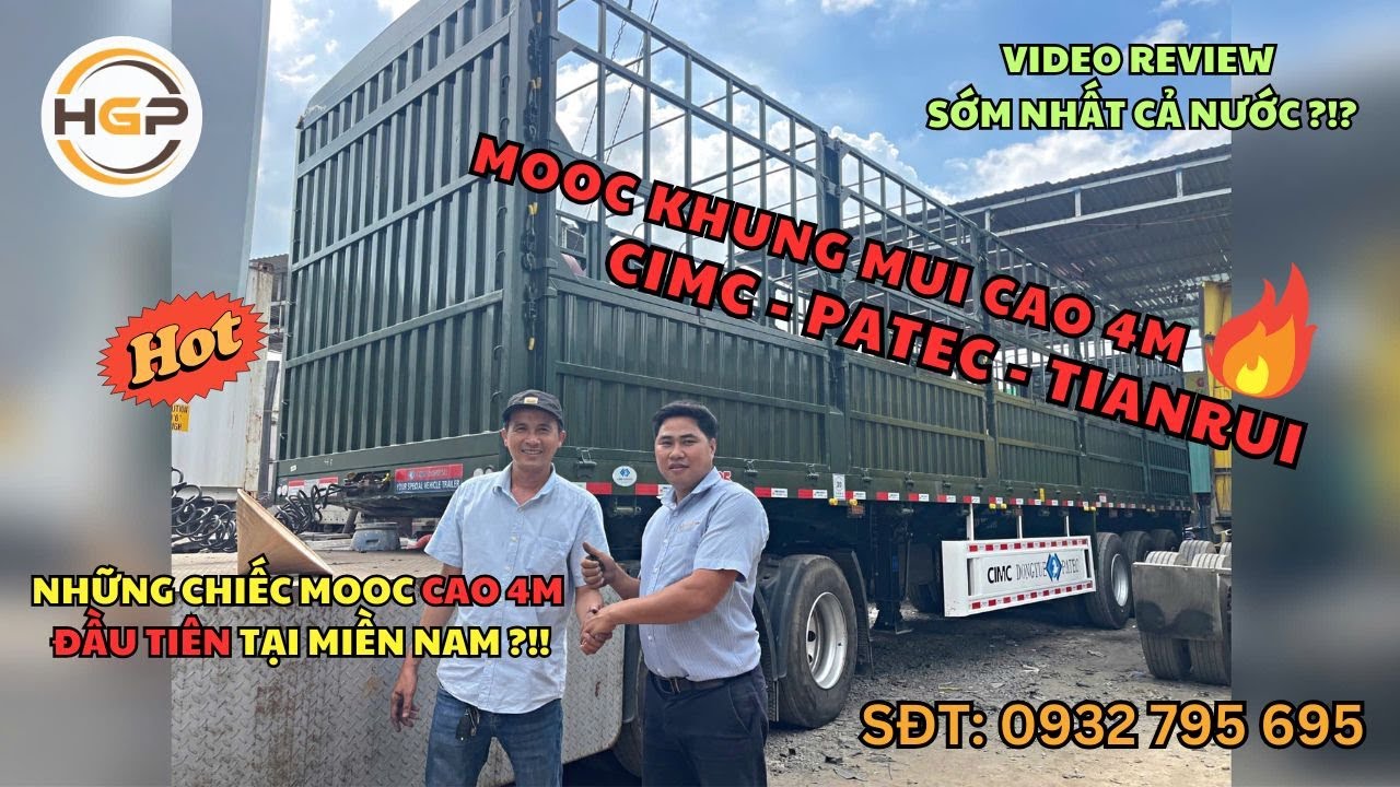 SƠ MI RƠ MOOC LỒNG KHUNG MUI 12,4M CAO 4M: CIMC - XINGHONGDONG - TIANRUI PATEC 2025