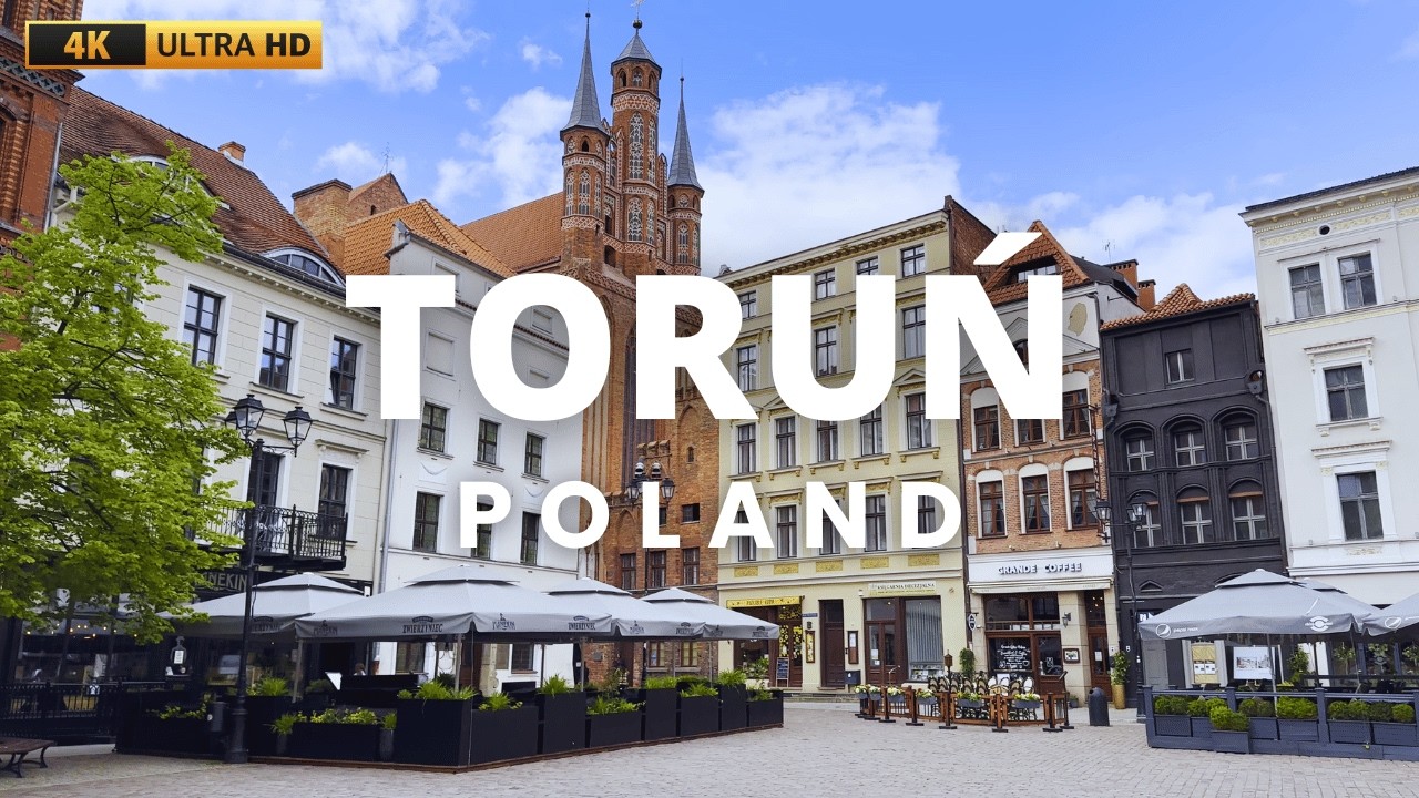 [4K] Toruń city Walking Tour ☀️ | Poland 🇵🇱