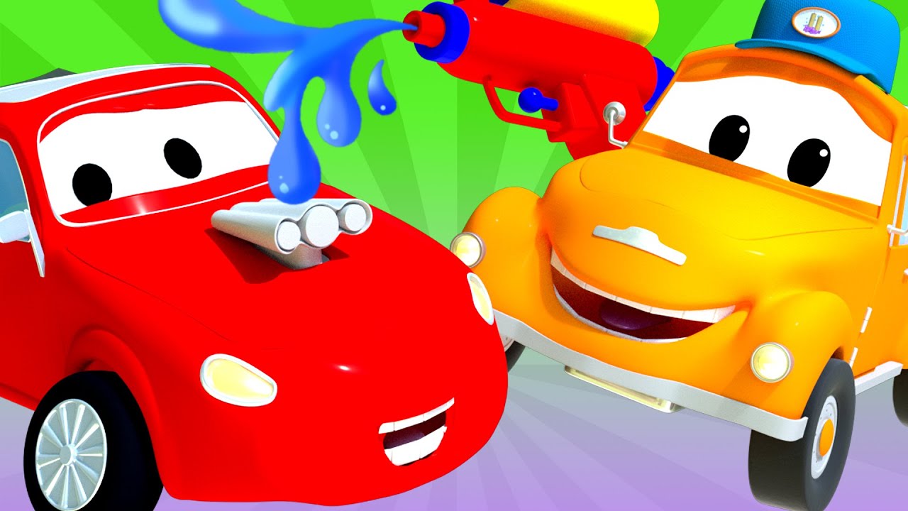 Tom de takelwagen's Wasstraat 💧  Speciale zomeraflevering - Zonnesteek  💧 Cartoons voor kinderen