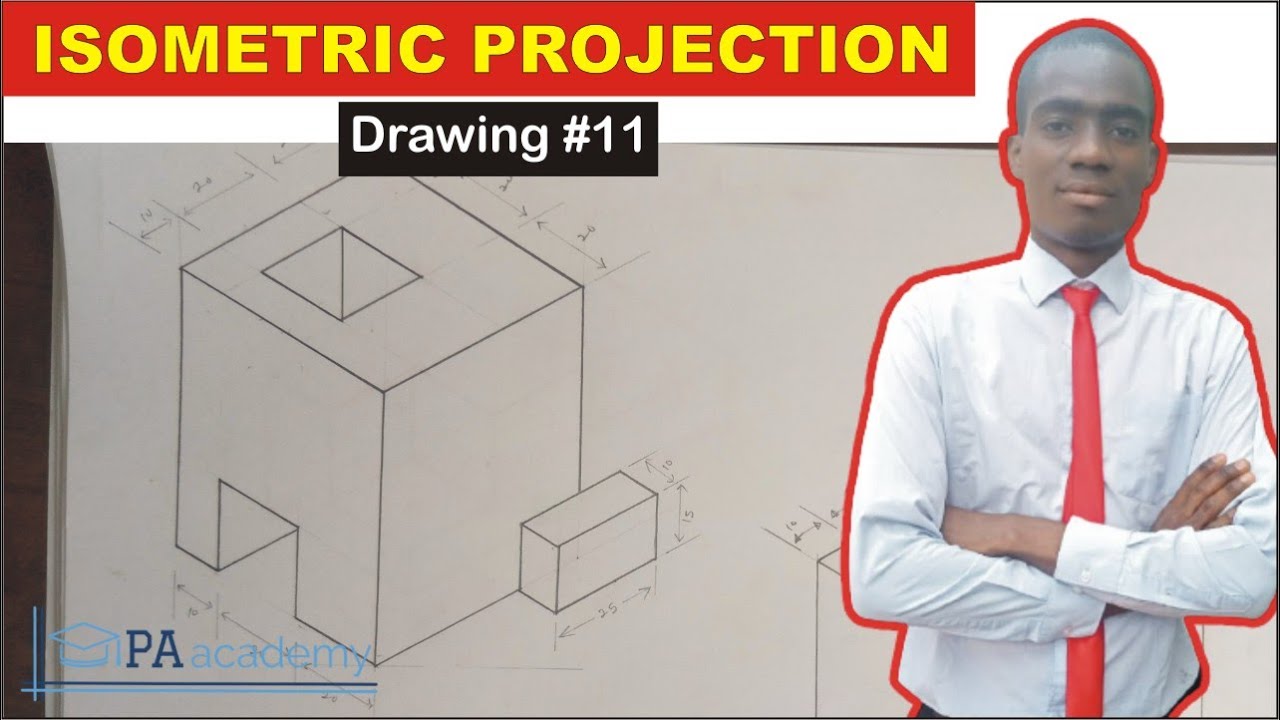 Isometric Projection #11. How to draw an opening in Isometric Projection. Holes In Isometric Drawing