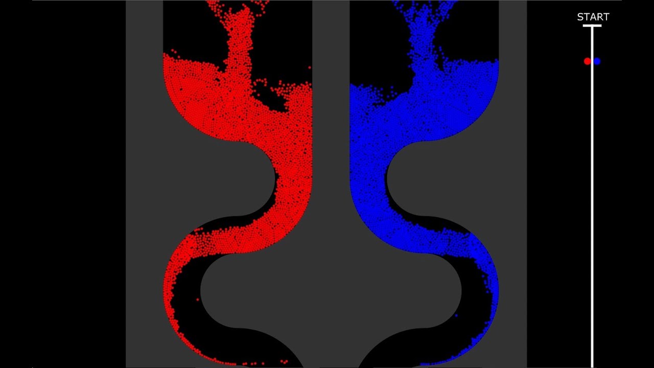 Particle Race in Algodoo