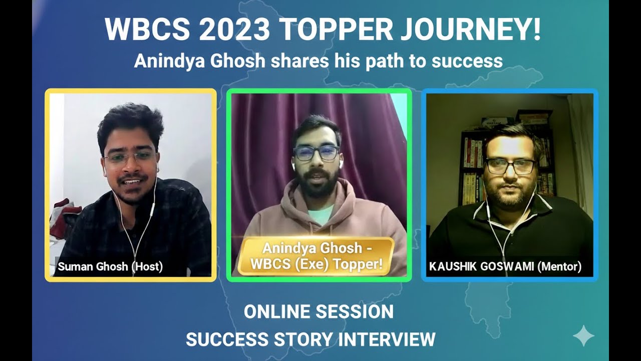 WBCS 2023 Topper Journey: How Anindya Ghosh Cracked WBCS (Exe) with Anthropology Optional