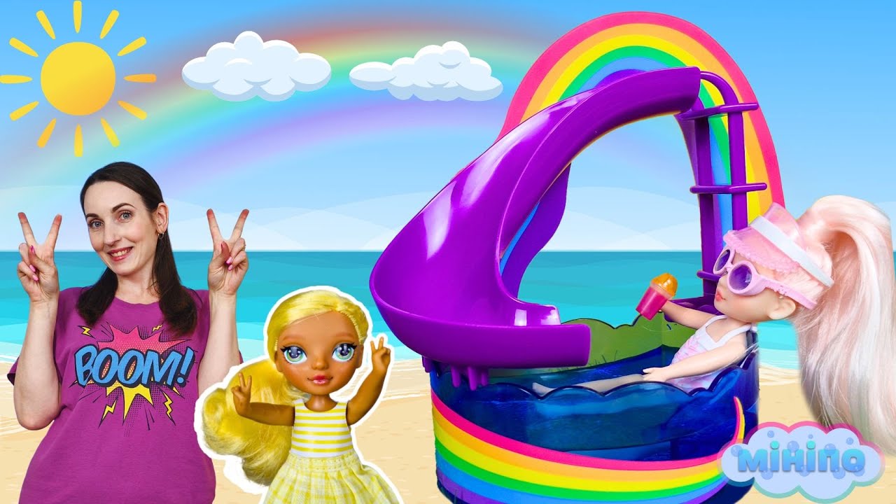 Граємося з ляльками Rainbow High українською | Вечірка біля басейну у Рейнбоу Хай. Розпаковка