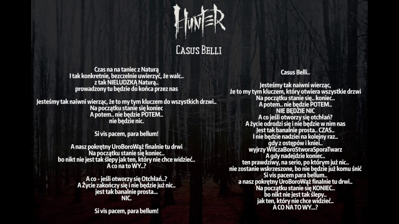 HUNTER - Casus Belli [Official  Lyric Video]