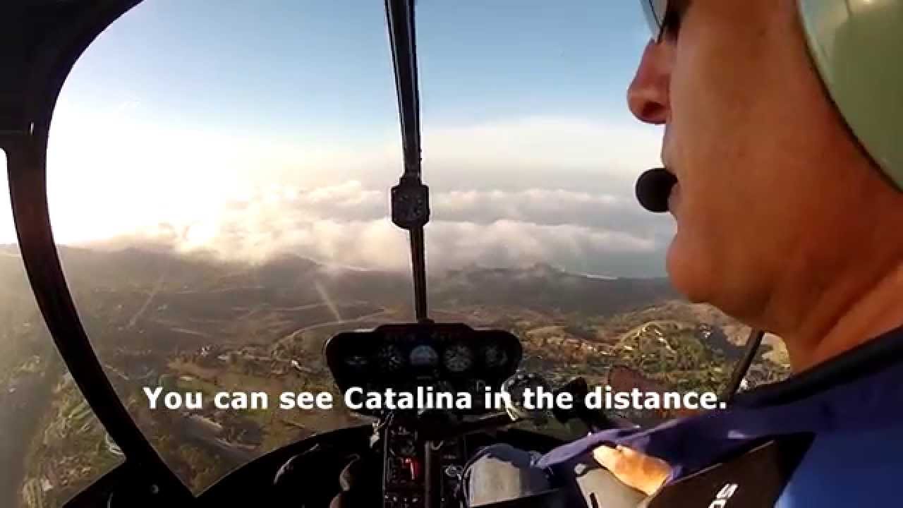 Catalina Island fun helicopter flight, cross country solo ride.