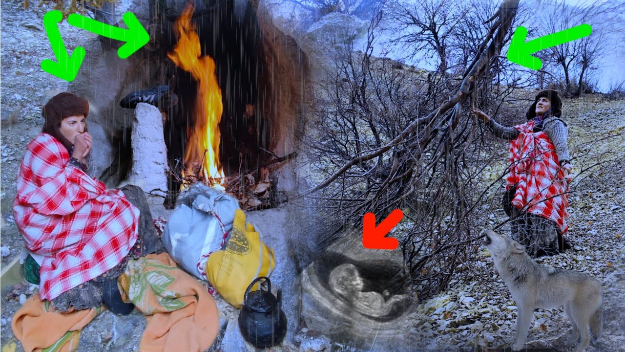 A pregnant mother struggles to survive in an abandoned cave amidst icy cliffs.🥶🫄