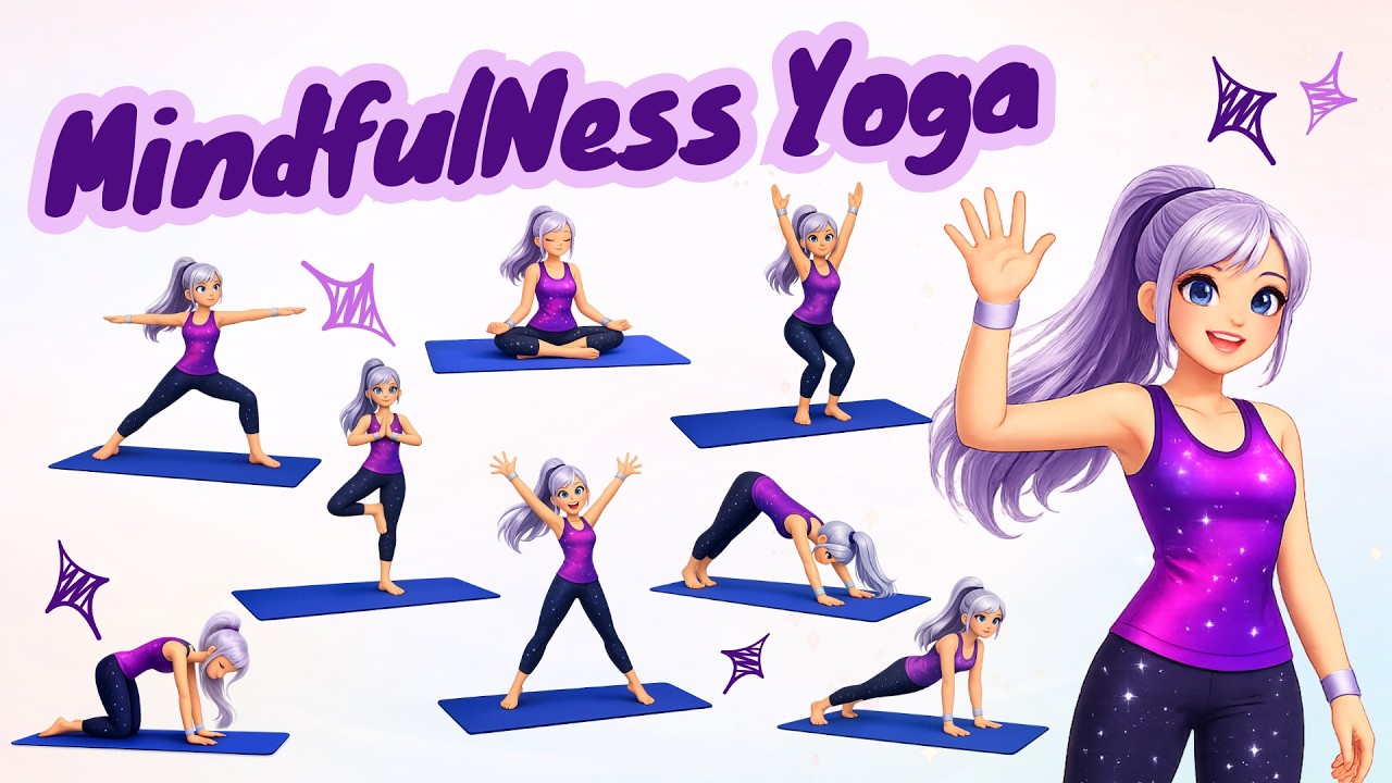 Mindful Yoga Routine with Emma 🧘‍♀️ | K-Pop | Easy Yoga Poses & Relaxation for children 🌈