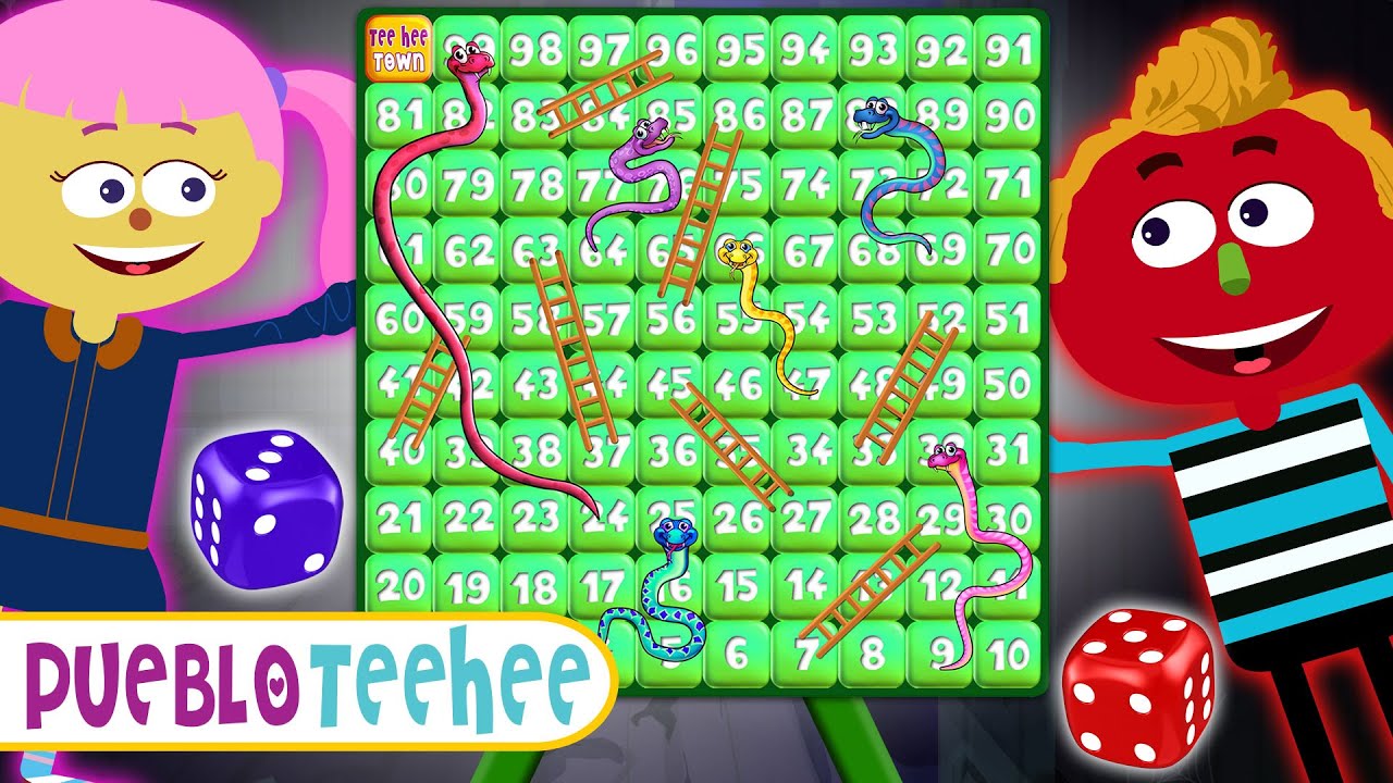 Juega Serpientes y Escaleras con Len y Mini | Pueblo Teehee