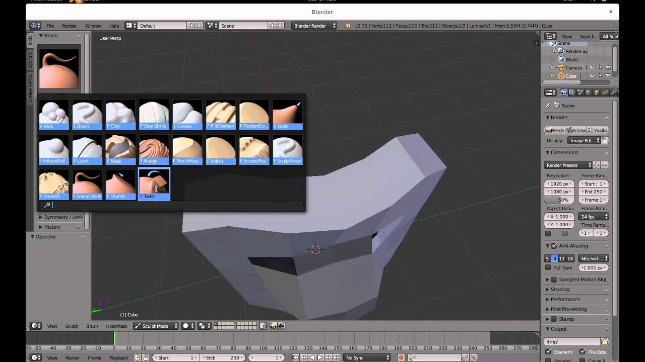 Blender: Principios de Esculpido. Parte 1