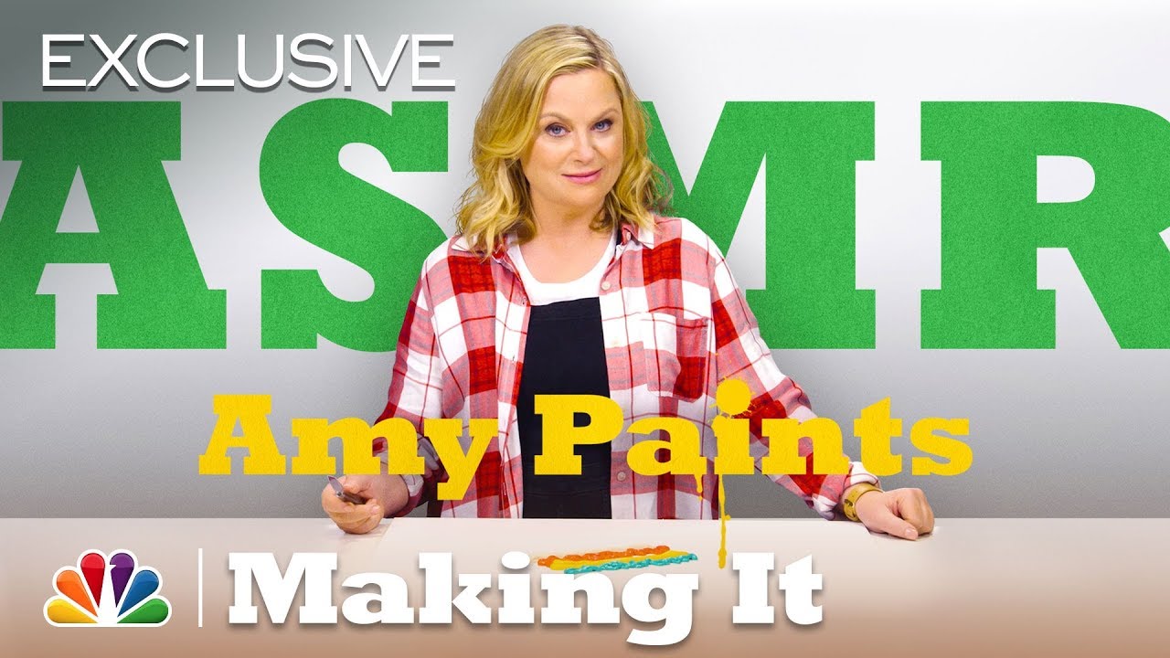 ASMR: Amy Poehler Swirls Different Colors of Paint - Making It