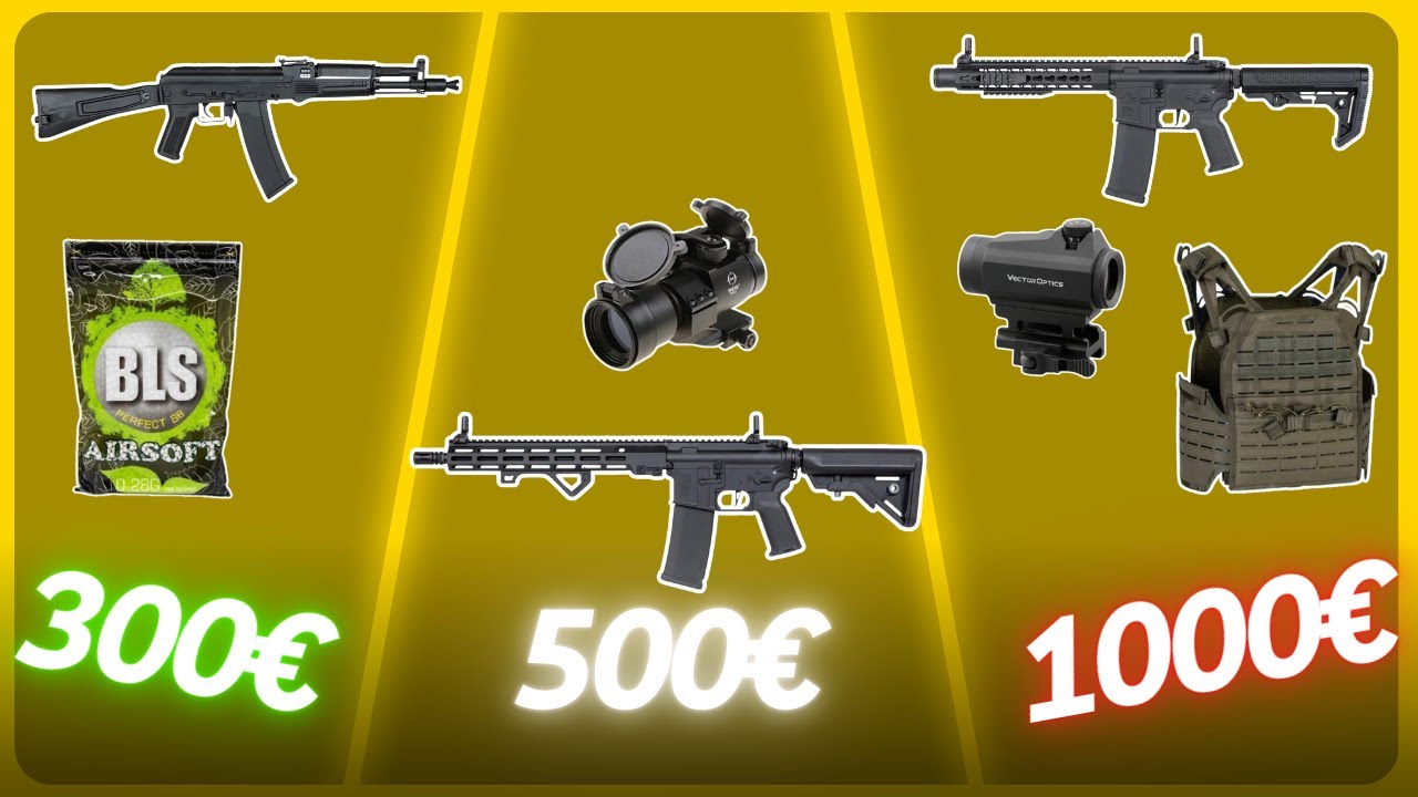 Airsoftin aloitus: 300&euro; vs 500&euro; vs 1000&euro; | Mit&auml; saat eri budjetilla?