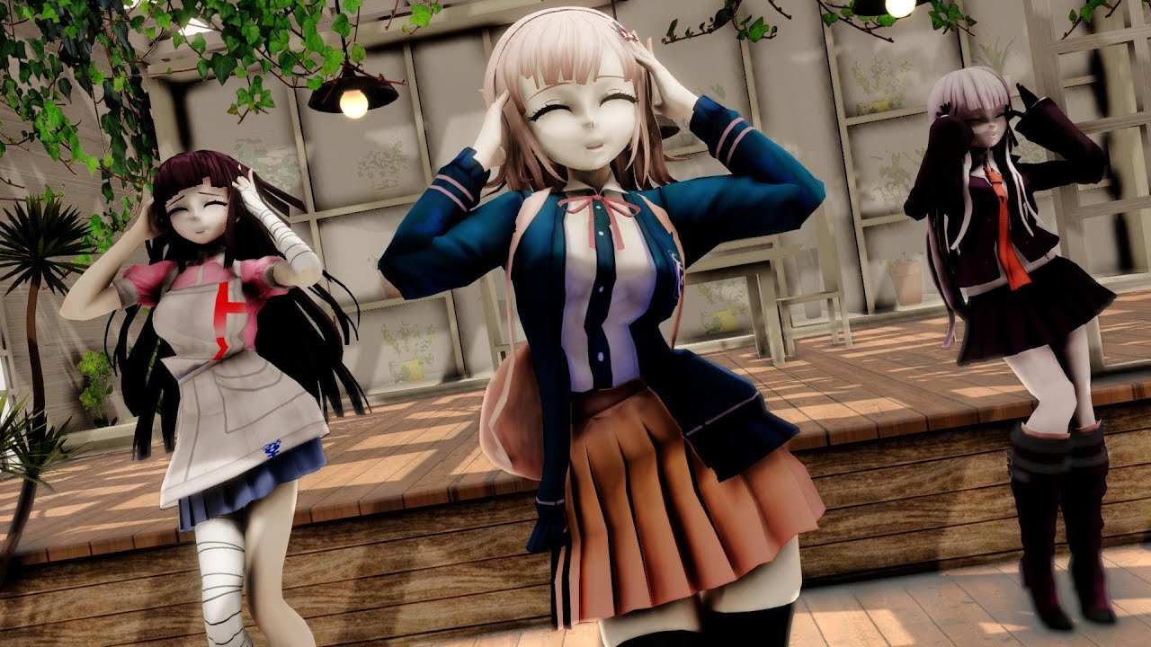 【MMD+DLS!】3 Danganronpa Girls (Mikan, Chiaki, Kirigiri) - Anda - Touch (KOR, HAN and ENG subs)