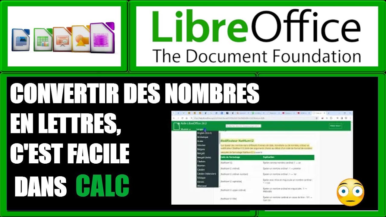 convertir avec NATNum12 les nombres en toute lettre dans libreoffice Calc