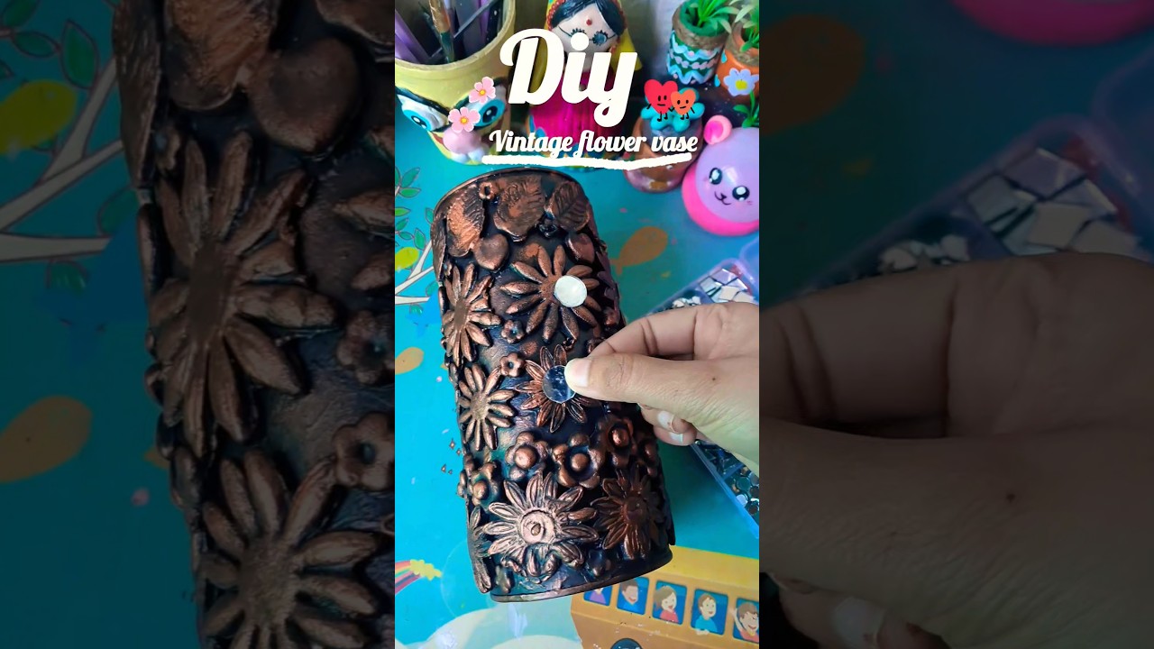 Diy vintage vase ✨️🎀🌼 