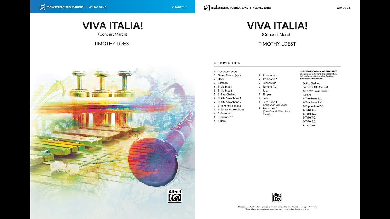Viva Italia!, by Timothy Loest &ndash; Score & Sound