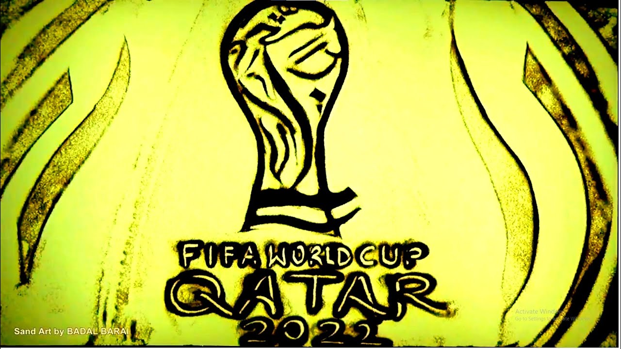 Чемпионат мира по футболу FIFA 2022 в Катаре. Видео с песочным рисунком, художник Бадал Барай