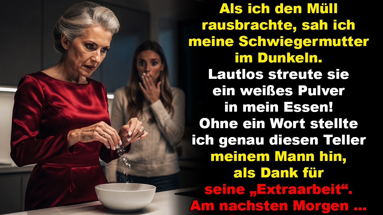 Beim Müllrausbringen sah ich Pulver in meiner Suppe. Ich servierte sie meinem Mann. Am nächsten …